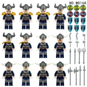 Viking dolls, building blocks, figures, humanoid dolls, toys, mini figures, children's toys, birthday gifts, cartoon figures.