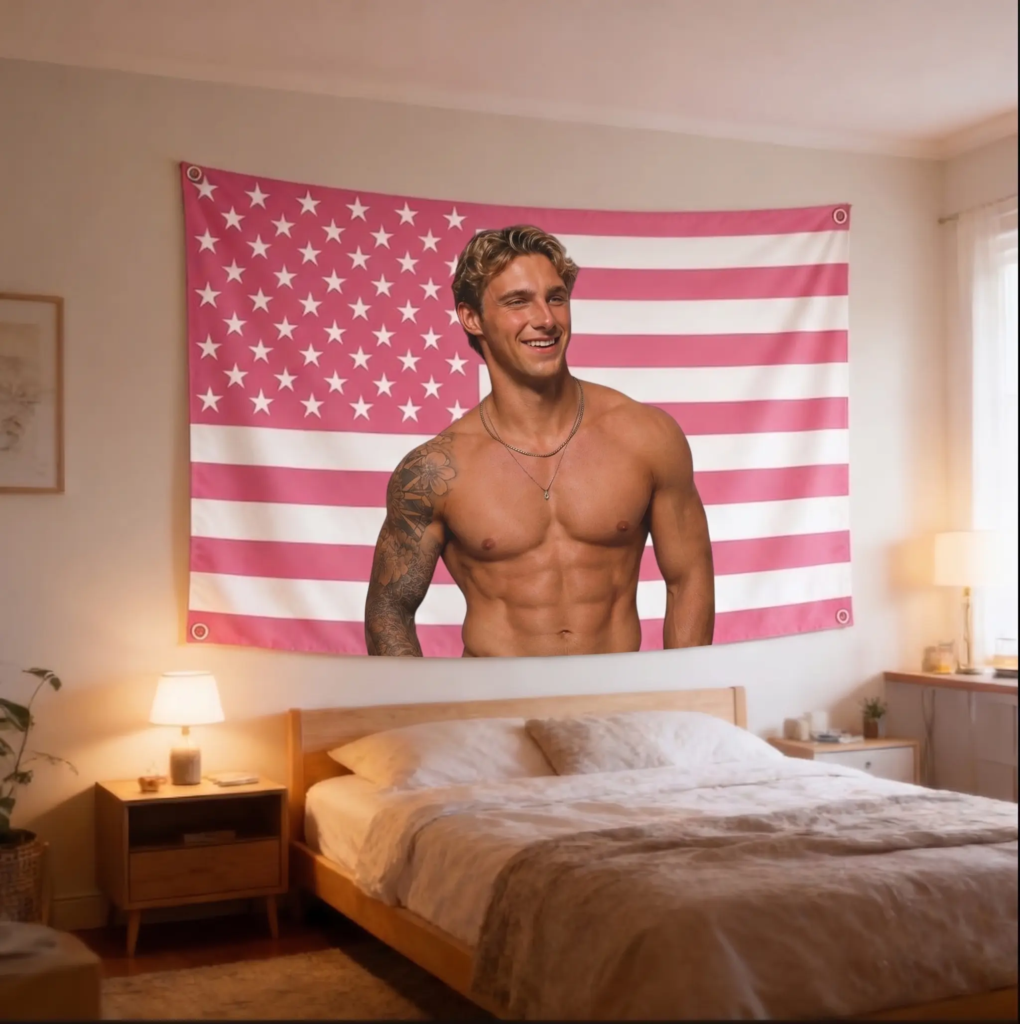 Caleb McDaniel Love Island Double Sided American Flag Room and Dorm Decor, Wall Decor, Gift For Fans