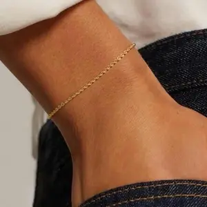 Unisex Ultra Thin Rope Bracelet 14K Gold and 925 Silver Plated