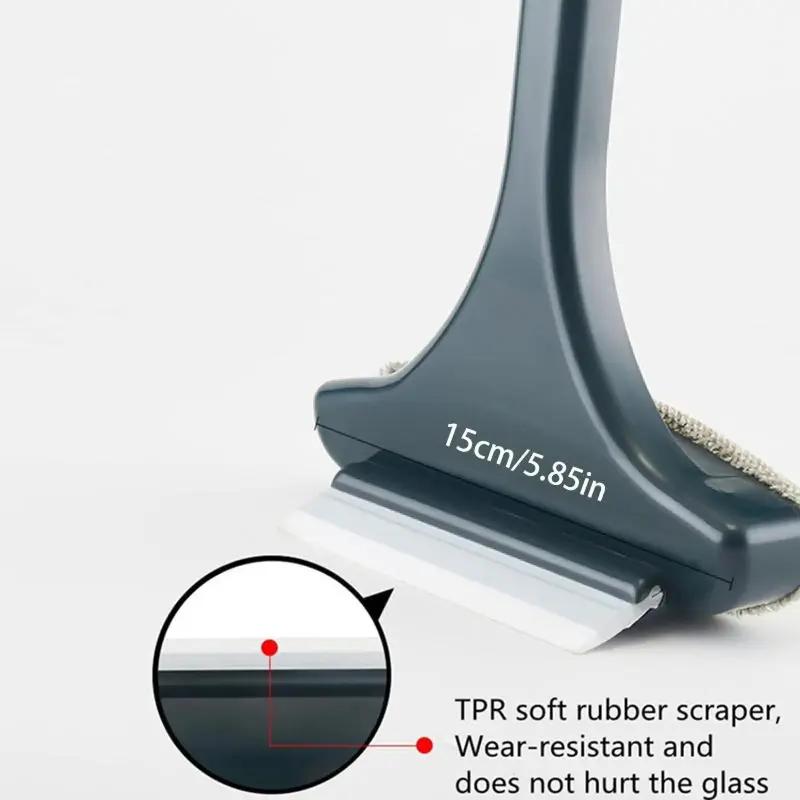 2-Pack Multifunctional Dual-Use Window Screen Squeegee and Scrubber with Handle - Ladder-Free High Access, Deep Dust & Dirt Cleaning, Water Stain Removal, Saves Time and Energy, Easy-to-Use