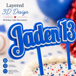 Custom Name Birthday Cake Topper  Personalized Name & Age Party Decor