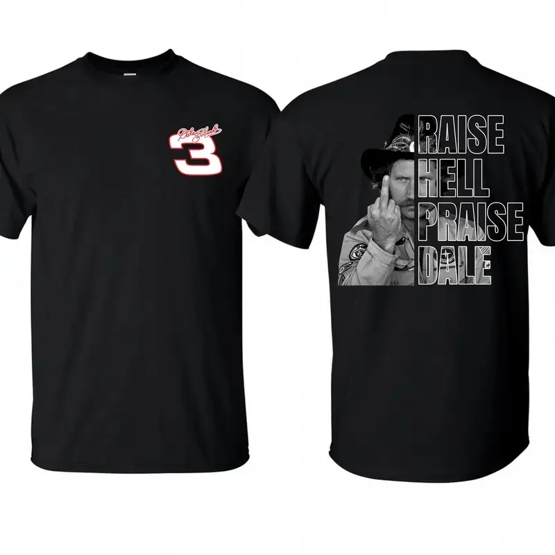 Vintage "Raise Hell Praise 3" 2-Sided Racing Tee, Retro Daytona 500 Memorial Legend Shirt, Heavyweight Cotton Unisex Sportswear, USA Made Apparel - 24h Fast Shipping
