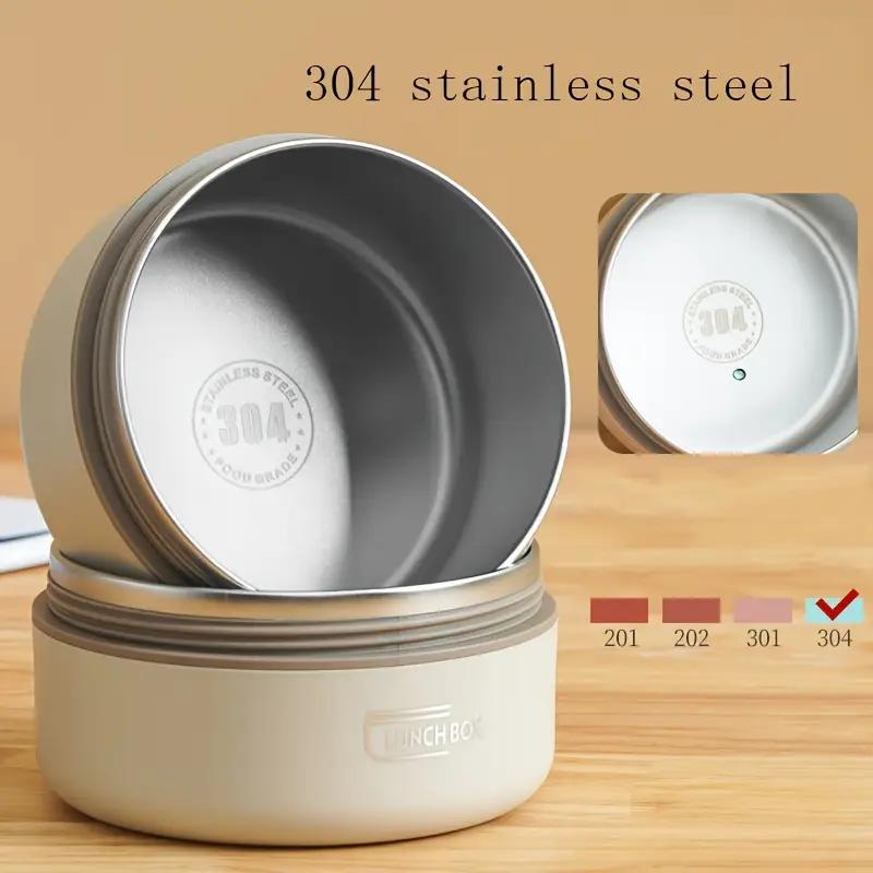 Portable Insulated Food Lunch Box Set, Microwave Heated, Stainless Steel Lunch Box Set with 3 440ML and 600ML Insulated Food Boxes, Comes with Insulated Bags, Suitable for High Quality Plastic Tableware for Adults and Children