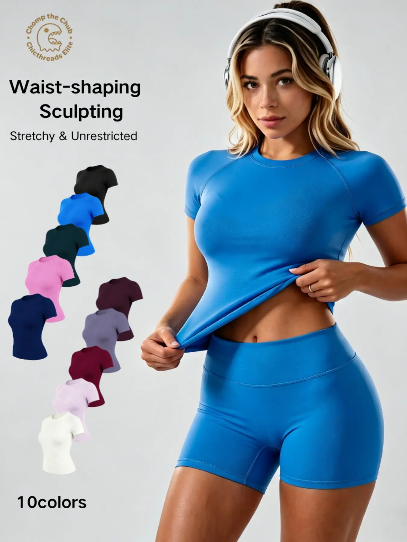Workleisure Aesthetic Short Sleeve Workout Top, 4-Way Stretch Slimming Yoga T-Shirt, Sporty Style Fitness Workout Shirt for Running/pilates/office, Fitness Shirts, Workout Yoga Tops, 1 Piece