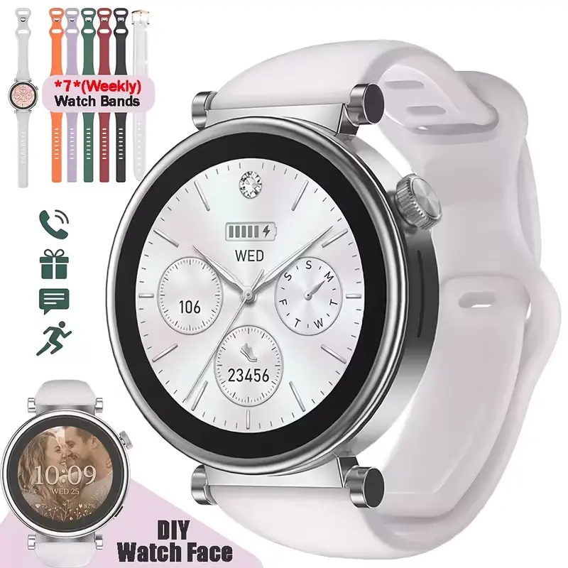 W&O 【Mother's Day】SmartWatch for Women, Stylish Fitness Watch & Activity Tracker, Bluetooth Call/Answer, 1.8" HD Smartwatch Compatible with iPhone/iOS, 100+ Sports Modes, IP67 Waterproof, Health Monitor, Complete Set with 7 Replacement Bands