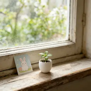Cute Eggshell Mini Flower Pot, Easter Cracked Egg Planter, Decorative Small Pot for Succulents and Small Plants, Spring Home Decoration