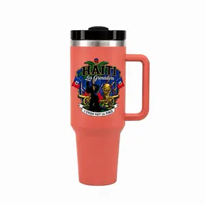 Haiti Inspirational 40oz Tumbler Cup With Handle – Les Grenadiers, Sak Pase, Un Jour Haiti Changera