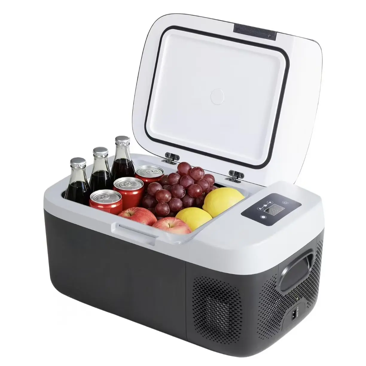 Portable Fridge with Bluetooth Control, 16L Car Cooler with Powerful Cooling -4°F to 68°F, Dual Power 12V/24V DC & 100-240V AC, Quiet Electric Cooler for Camping Road Trip Home Use