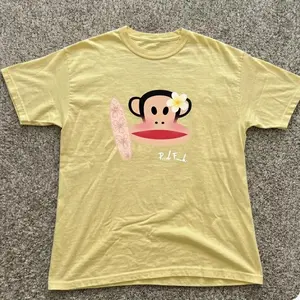 Cute Yellow Summer Surf Paul Frank Baby Tee – Y2K Vintage Cartoon Aesthetic Top