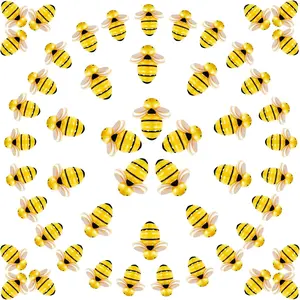 120 Pieces Tiny Resin Bees Decor Bee Shaped Craft Embellishment Tiny Resin Bee Embellishments Flatback Bee Pieces Decorations for Art and Crafts DIY Party Decor, 0.98 Inch, 0.74 Inch, 0.55 Inch