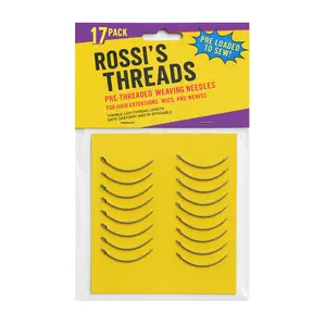 Rossi's Pre Threaded Weaving Needles for Sew In Hair Extensions Curved Needle for Weave Install Hair Styling Tool