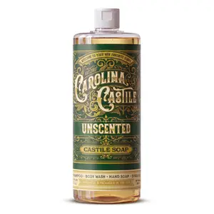 Carolina Liquid Castile Soap | Unscented | EWG Verified | Oregon Tilth Certified Organic | Shampoo Body Wash & Hand Soap