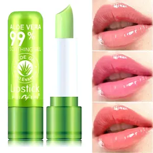 of Aloe Vera Temperature Changing Lip Balm Moisturizing and Hydrating Colored Lip Balm Autumn and Winter Lip Care Products Moisturizing Lipstick