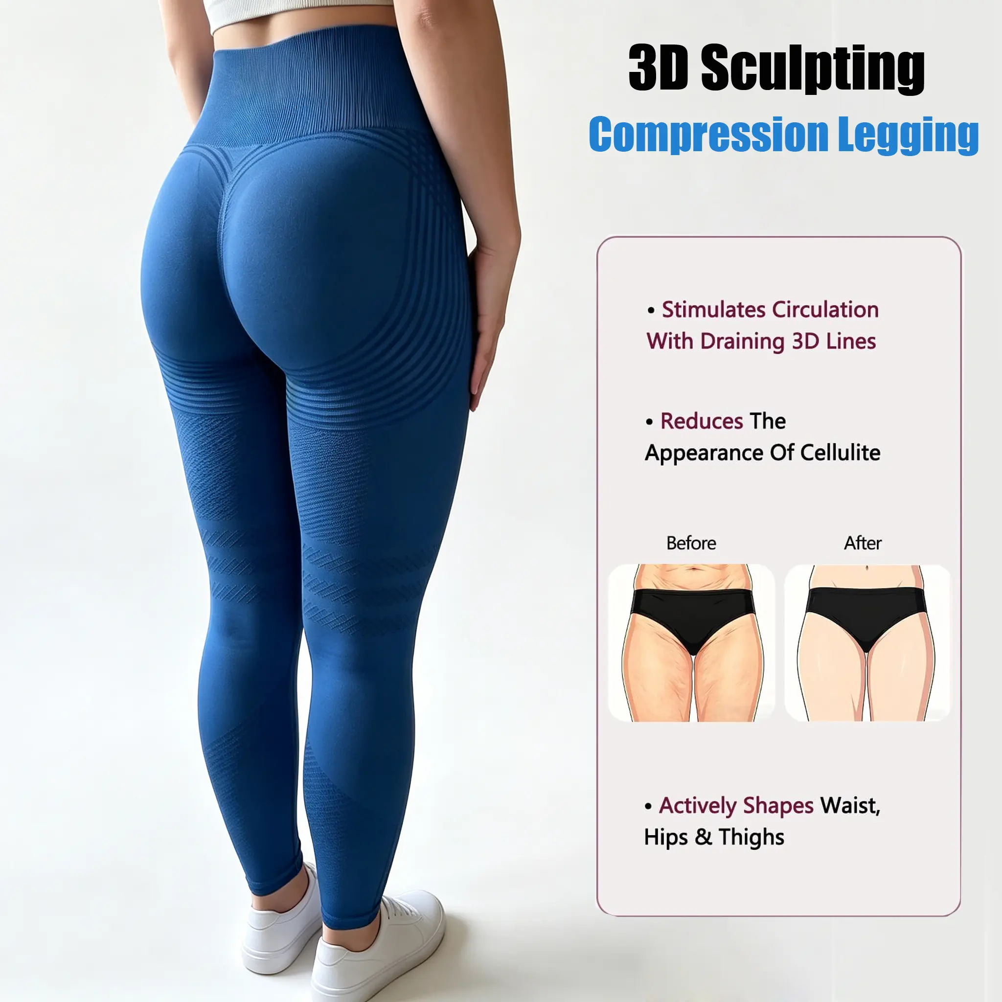3D Anti Cellulite Compression Leggings Butt Lifting Legging for Women Tummy Control Metabolic Boost Workout Yoga Pant, High Waist Anti Cellulite Leggings, Workout Bum Scrunch Butt Lift Leggings, Gym Trousers Women