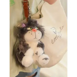 Cute Lucifer Cat Plush Keychain, Cartoon Lucy Pendant Bag Charm, Adorable Car Key Ring, Couple Hanging Decor, Soft Toy Accessory, Keychain for Bags