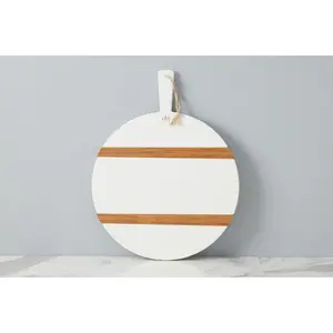 Mod Charcuterie Cheese Board, Medium Round, White