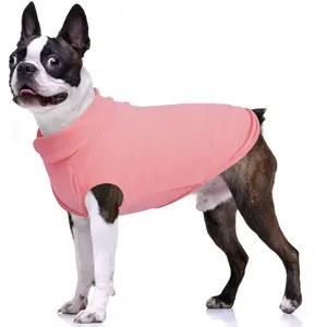 FUAMEY Dog Fleece Vest for Small Dogs,Warm Stretchy Dog Sweatshirts Pullover with Leash Hole Dogs Sweater Soft Pet Turtleneck Cozy Pet Vest Lightweight Sleeveless