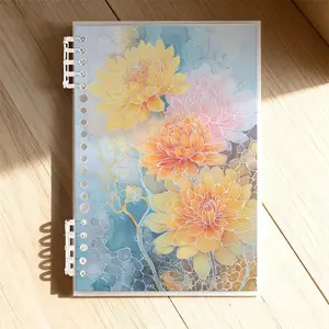A5 Lined Notebook, Watercolor Chrysanthemum Art Design, Soft Paper Material, Ideal for Office & Daily Use, Delicate & Practical, Perfect for Organizing Notes & Ideas