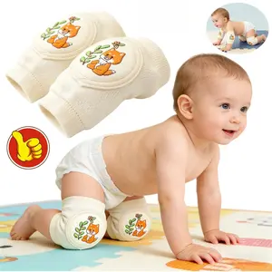 1pair Cute Animal Embroidered Children's Knee Pads, Summer Crawling Protective Covers, Lightweight and Breathable Children's Elbow Pads, with Non-Slip Dots Design, Anti-Slip and Anti-Fall Safety