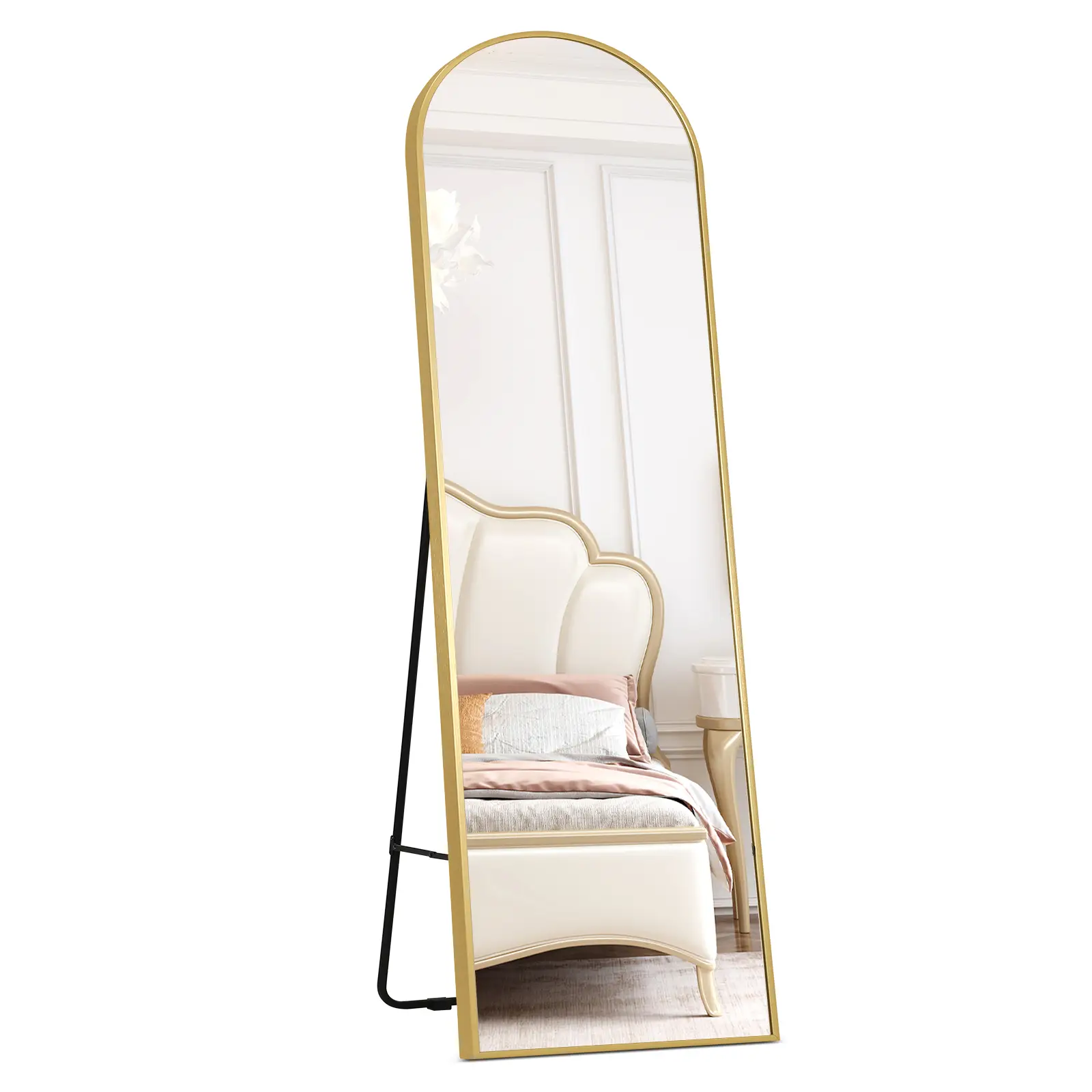 [Jocoevol Home] Elegant Full-Length Mirror “16“x”59" for Bedroom, Full Body Mirror with Stand, Hanging or Leaning for Wall, Aluminum Alloy Thin Frame