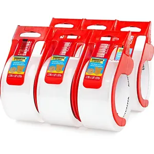 6-Pack Clear Packing Tape with Dispenser -2.7mil x 1.88" x 55Y Heavy Duty Packing Tape for Moving Boxes-Moving Tape  Adhesive Packaging Tape