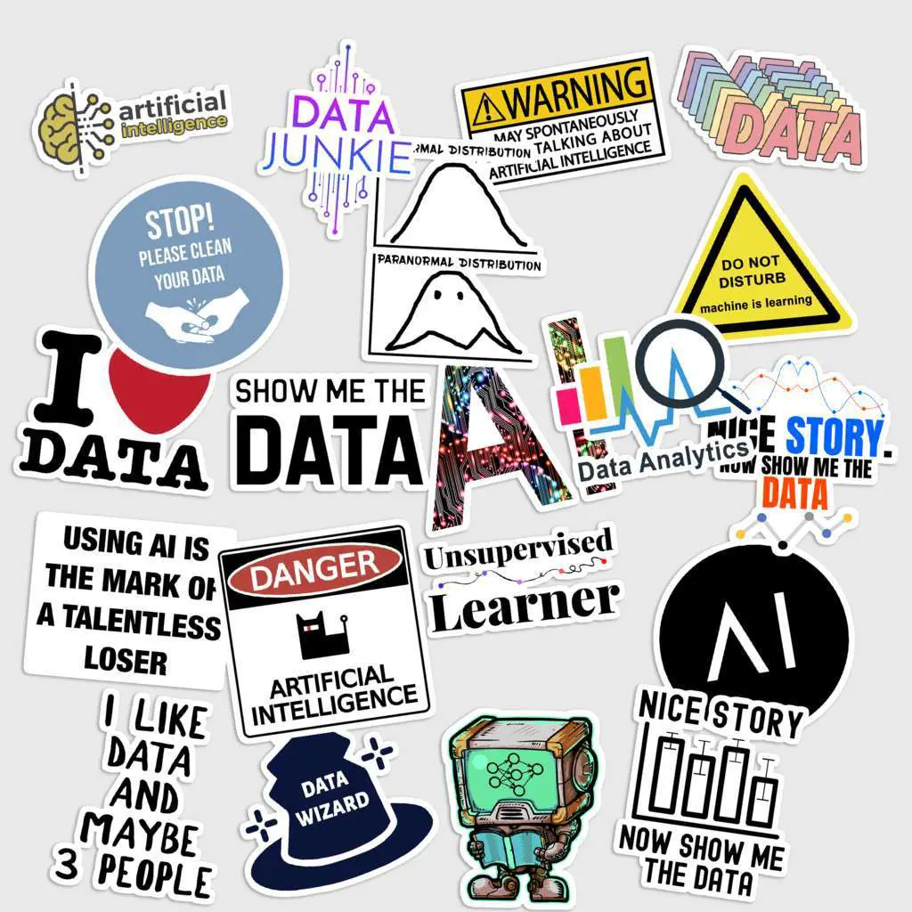 Sticker Pack 20 Artificial Intelligence Vinyl Sticker, Future Tech ...