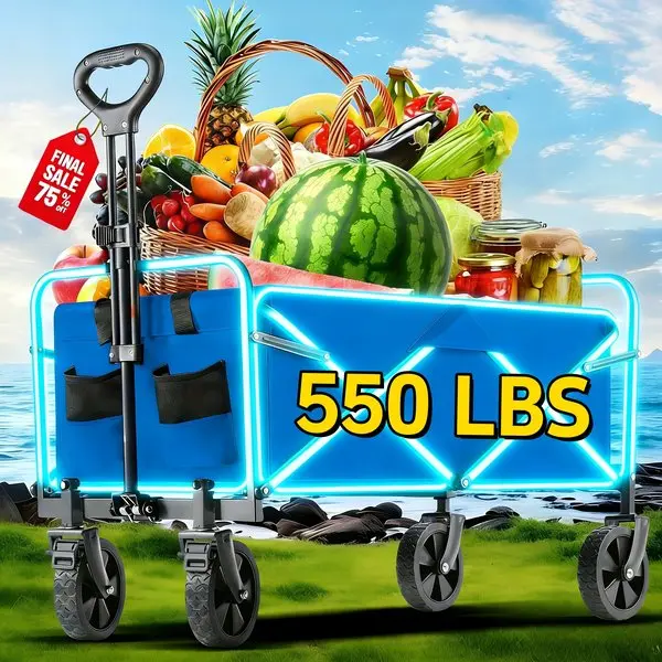 Blue 550LBS (Heavy-Duty Garden Storage Cart)