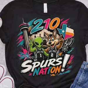 Spurs Coyote Alien T-shirt, Go Spurs Basketball Shirt
