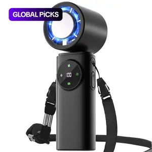 Portable Handheld Turbo Fan, 199 Gear Wind, 3600mAh Battery Operated, Rechargeable Handheld Fan, 3 IN 1 Hand Fans with Air Turbo Tech Cooling Fan for Outdoor Activities, Travel, Beach #GLOBAL PICKS