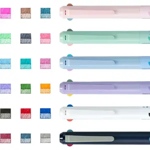 3-in-1 Retractable Gel Pens 18 Colors - 0.5mm Fine Point Smooth Writing - Gel Ink Multicolor pens for Journaling Planner, 6 Count Nurse Pens for Journaling , Office, Note-taking, Teacher