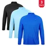 SG Edge 3 Pack 1/4 Zip Sun Shirts Stock Up for Men, UPF 50+ Quick Dry Moisture Wicking Long Sleeved Rash Guard for Fishing, Swimming, Hiking, Golf, outdoorfun Golf Clothing Gymwear