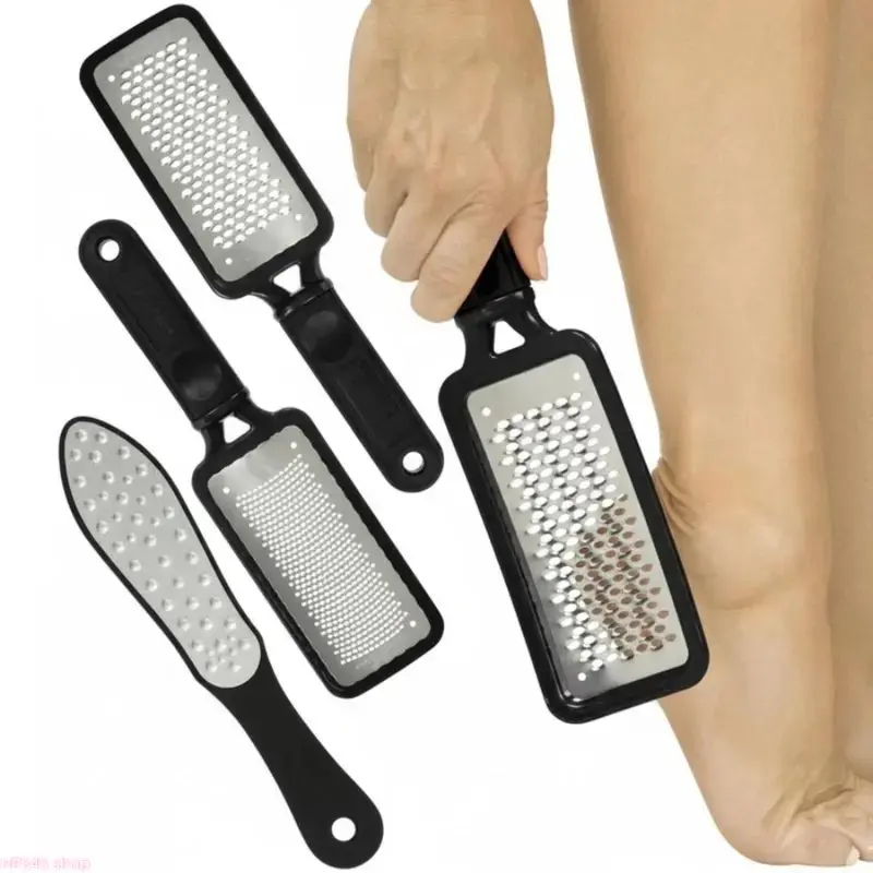 3 Pack Stainless Steel Foot File and Feet Scraper, Practical Heel Grater & Callus Remover Scrubber, Professional Rasp Tool for Cracked Heels, Universal Pedicure Filer for Men and Women, Easy to Use on Both Wet Skin and Dry Skin for Daily Foot Care homedec