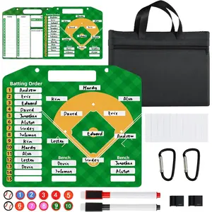 Magnetic Baseball Lineup Board – Dry Erase Coaching Board with Marker, for Softball & Baseball, Includes Clipboard for Dugout Use