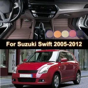 LHD Foot Pad Car Floor Mats For Suzuki Swift 2005-2012 Stripe Car Full Cover Set Carpets Interior Accessories