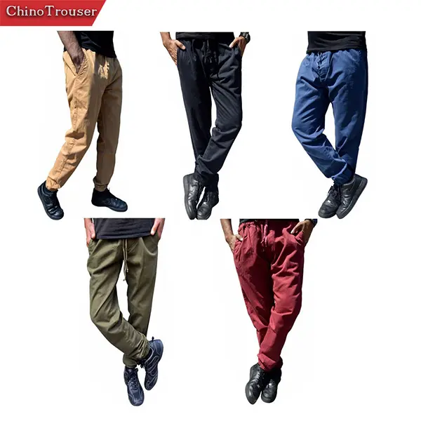 SKYLINEWEARS Men's Chino Fit workwear Casual Jogger Pants Elastic Waistband Bottom Slim Fit Twill Trousers