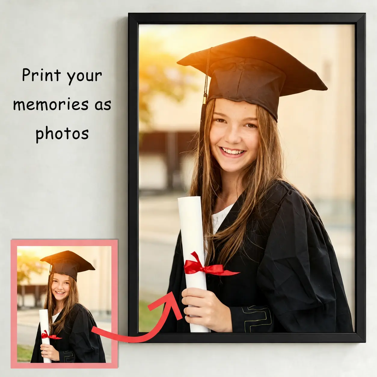 Custom Photo Birthday Canvas Prints - Artistic Personalized Wood Frame Home Decor, Meaningful Graduation/Birthday Gift for Classroom/Bathroom Wall Art Needs, Graduation Gift, Meaningful Gifts