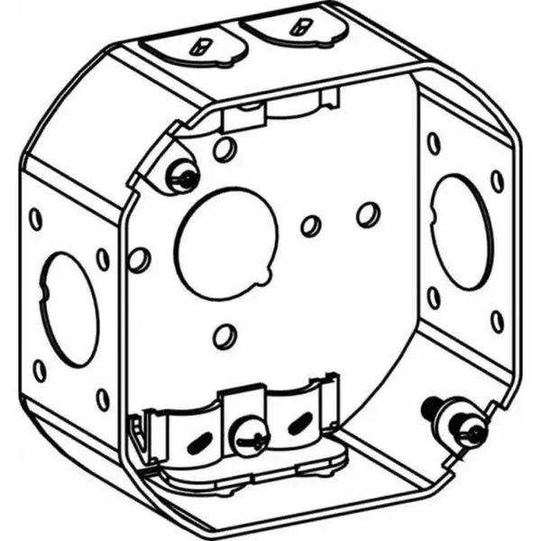 212 MAIN Octagonal Steel Electrical Junction Box for Sailing Home Use, 4 in. Size, 1.5 in. Deep, with Non-Metallic (NM) Cable Clamps, Sports, Non-Metallic Cable Clamps, High-Quality Modern Products, Circuit Box, Cable Support
