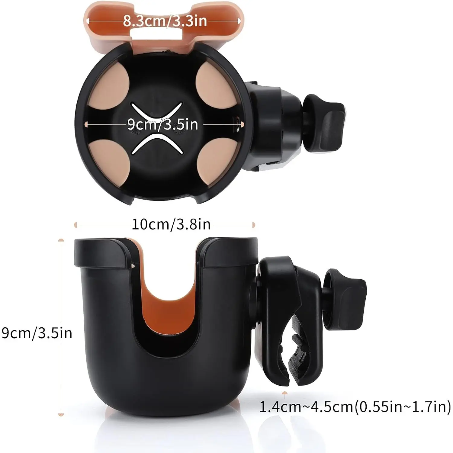 Stroller Cup Holder with Phone Holder, Bike Cup Holder, Universal Cup Holder for Uppababy Nuna Doona Strollers, 2-in-1 Cup Phone Holder for Stroller Bike Wheelchair Walker Accessory Stroller Cup Holder with Phone Holder, Bike Cup Holder, Universal Cup Holder for Uppababy Nuna Doona Strollers, 2-in-1 Cup Phone Holder for Stroller Bike Wheelchair Walker Accessory