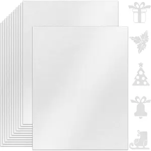 25 Sheets White Shimmer Cardstock Paper 8.5'' x 11'', 250gsm/92lb Double Sided Pearlescent Paper for Scrapbook, Invitations, Printing and DIY Cards