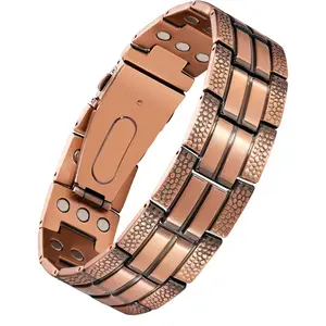 Jecanori Copper Bracelet for Men With Premium Fold-Over Clasp Included Adjustable Tool