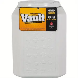 Airtight "Vittles Vault" Pet Food Storage Container - Holds Up to 35 lbs of Dry Kibble - BPA-Free, Durable PP Plastic - Paw & Heart Design Lid - Perfect for Dogs, Cats, Puppies - Made in USA - 12" L x 16.75" H, Dog Food Storage