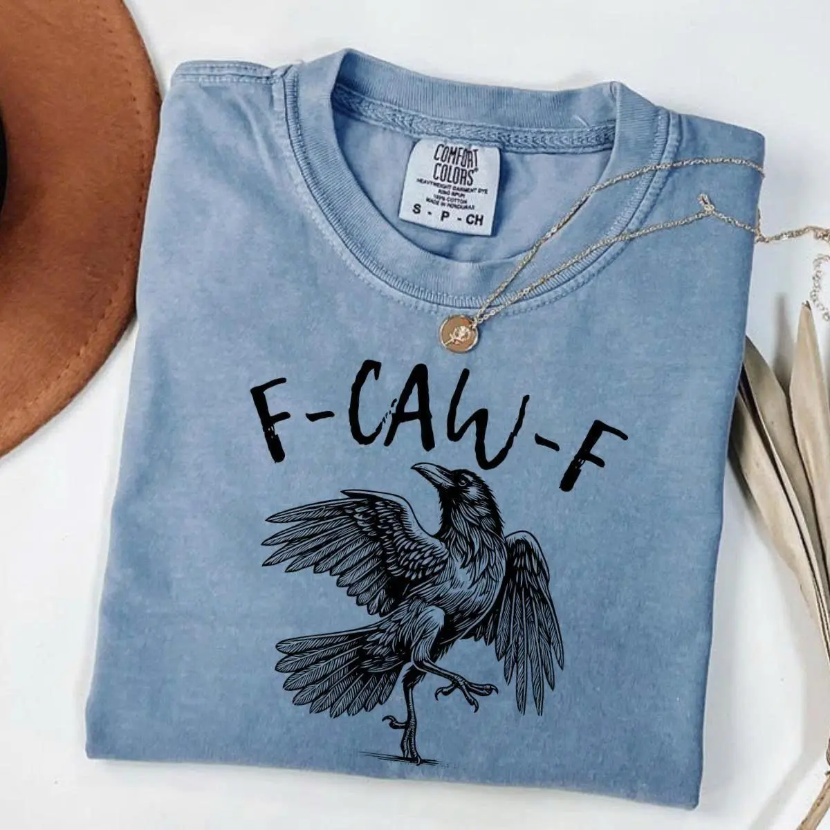 Comfort Colors F-Caw-F Funny Crow T Shirt, Black Bird Shirt, Black Crow, Raven, Funny Sassy Raven Lover Gift, Black Crow Moonlit Raven Shirt