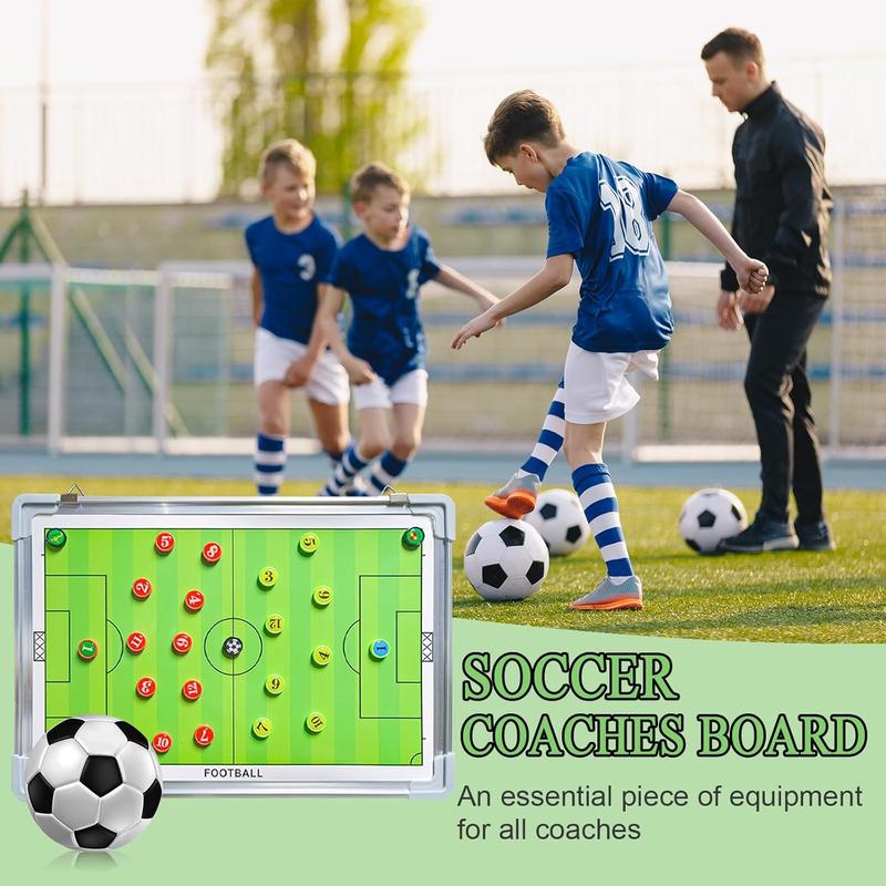 Soccer Coaching Board with Magnets and Marker Pen, Magnetic Soccer Coach Board, Soccer Dry Erase Whiteboard Clipboard, Coach Training Equipment