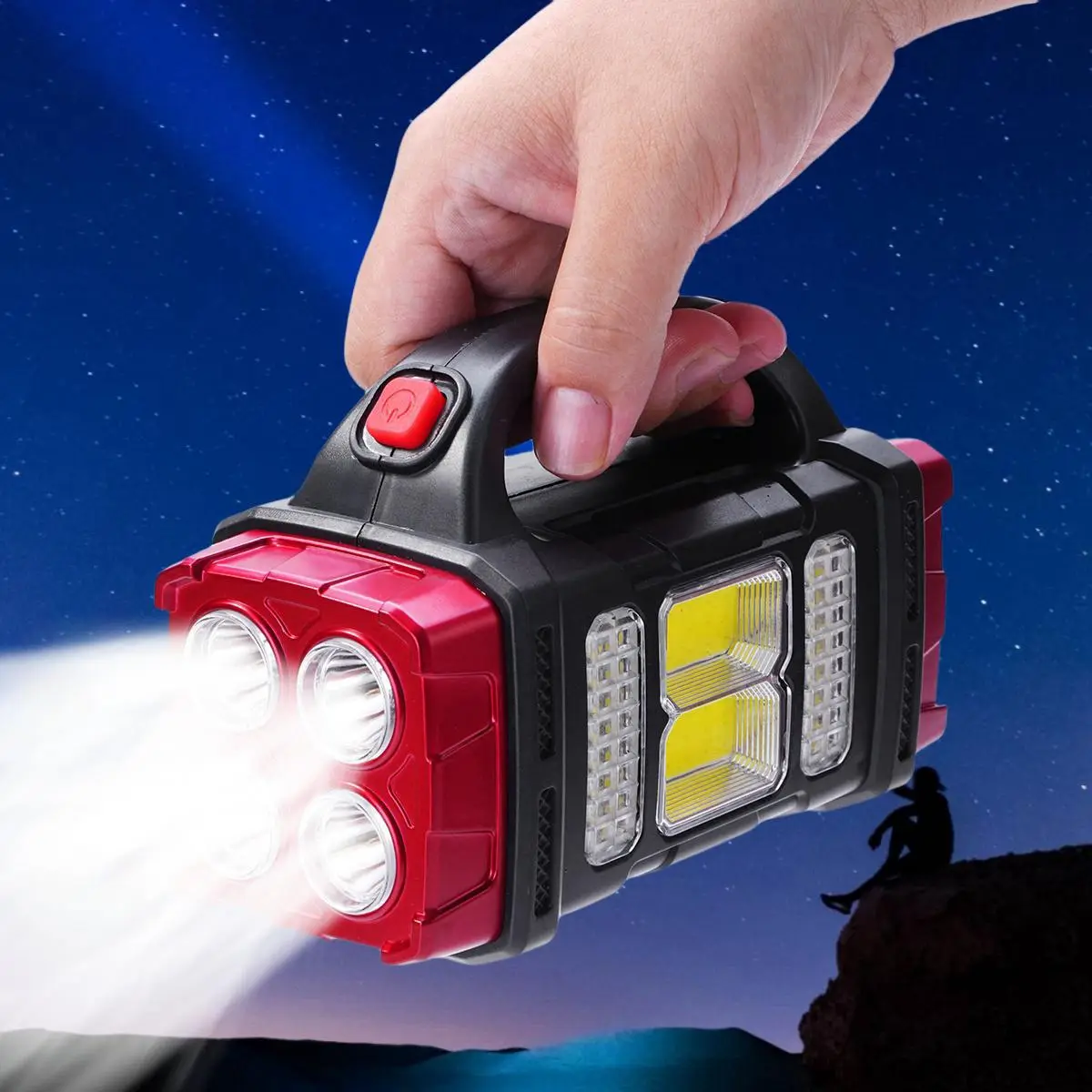 Portable Solar Powered Camping Light, Outdoor Rechargeable Lamp, Multifunctional LED Solar Light for Outdoor Camping Hiking, Valentine's Day Gift