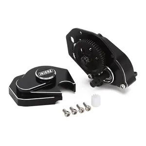 INJORA 16g Complete Transmission Gearbox with Steel 0.3 Mod Transmission Gear for Axial SCX24 Deadbolt C10 JLU Gladiator Bronco 1/24 RC Crawler Car Upgrade(Black)