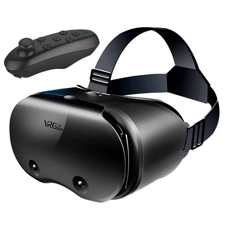 VRG Pro X7 VR Glasses, Portable 3D Virtual Reality Headset Goggles Helmet, Cell Mobile Smart Phone VR Glasses for iPhone Android Smartphone Lenses Device Viar Video Game VR Headsets