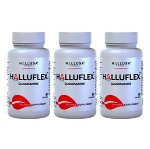 Halluflex x 180 Cap - Joint Health & Flexibility - Glucosamine, Chondroitin & Collagen - Dietary Supplement - Hallusa Natural
