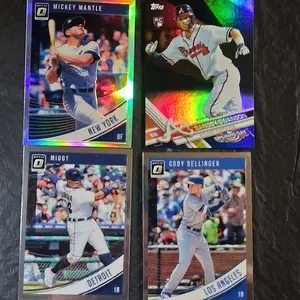 Topps MLB Baseball Cards - Mickey Mantle, DansbySwanson, Migg, Cody Bellinger - Optic 0 Series - New York, Atlanta, Detroit, Los Angeles