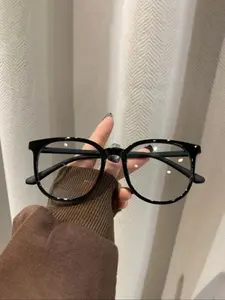 Unisex Fashion Classic College Style Lightweight Trendy Casual Glasses, Plain Plastic Frame, Decorative Lens, Suitable for Daily Work Study Life