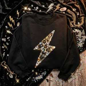 Leopard Lightning Bolt Crewneck Sweatshirt